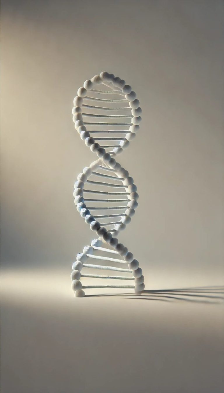 Dreidimensionale DNA-Doppelhelix in neutralem Licht.